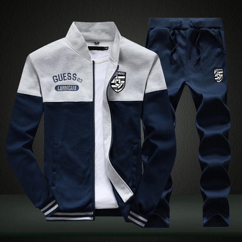 Levoire | Ensemble d'entraînement pour hommes de baseball sportif Bleu Gris