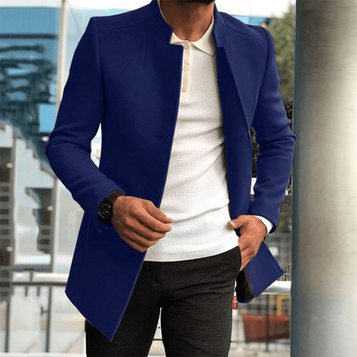 Levoire | Veste Trenchcoat pour hommes avec boutons Veste décontractée élégante Bleu