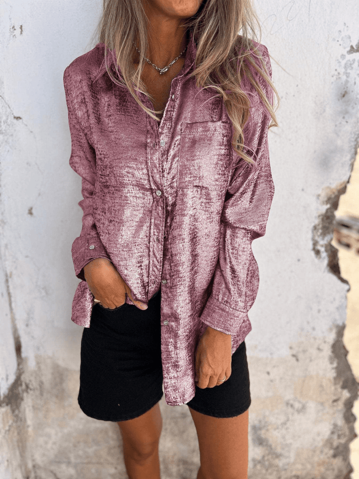 Levoire | T-shirt métallisé chic pour femmes Rosa