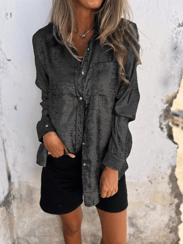 Levoire | T-shirt métallisé chic pour femmes Noir
