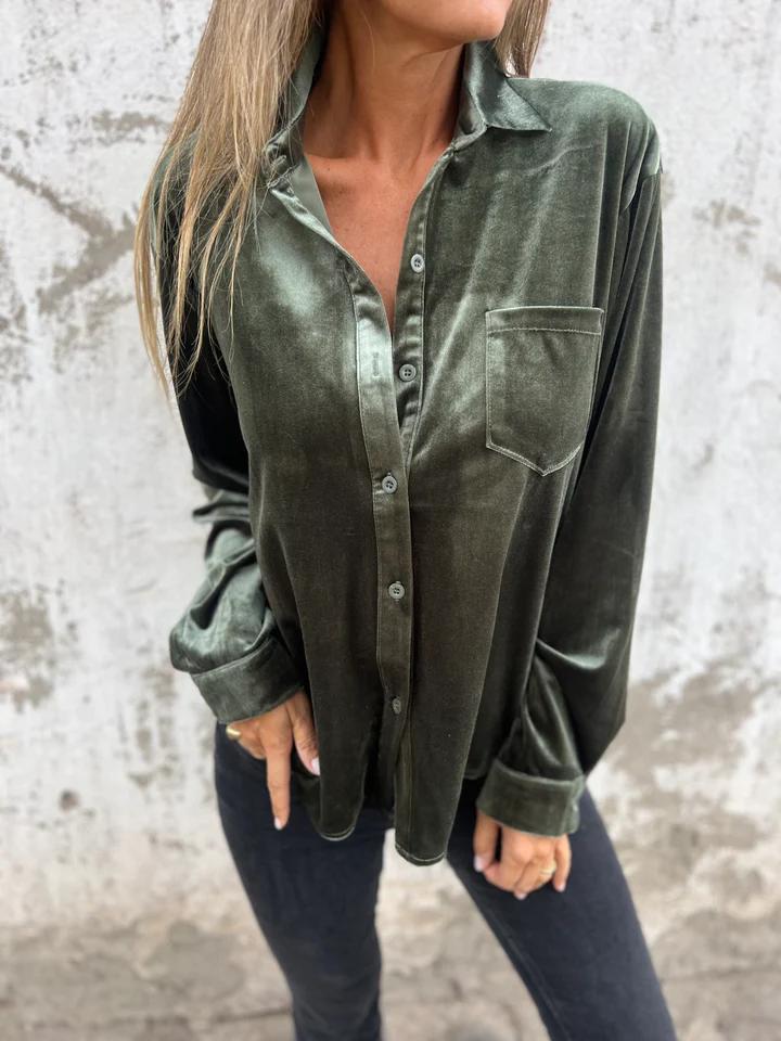 Levoire | Chemise Pour Femme En Velours Vert