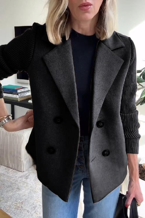 Levoire | Blazer Élégant Avec Des Manches Contrastées Noir