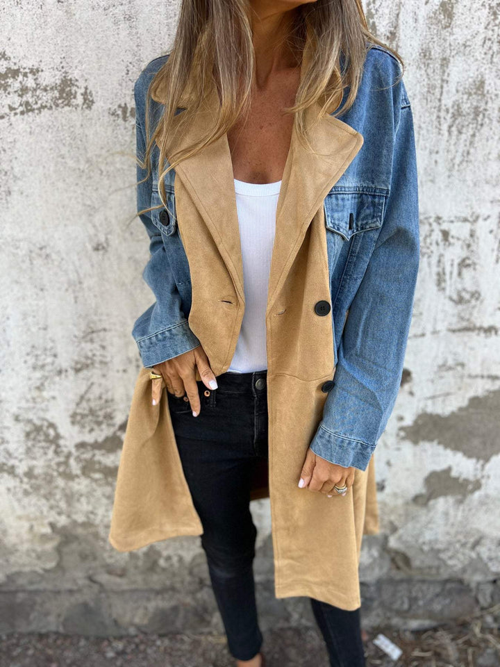 Levoire | Veste En Jean Décontractée Avec Coussinets Denim Brun