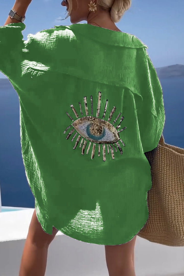 Levoire | Chemise en coton taille haute Vert