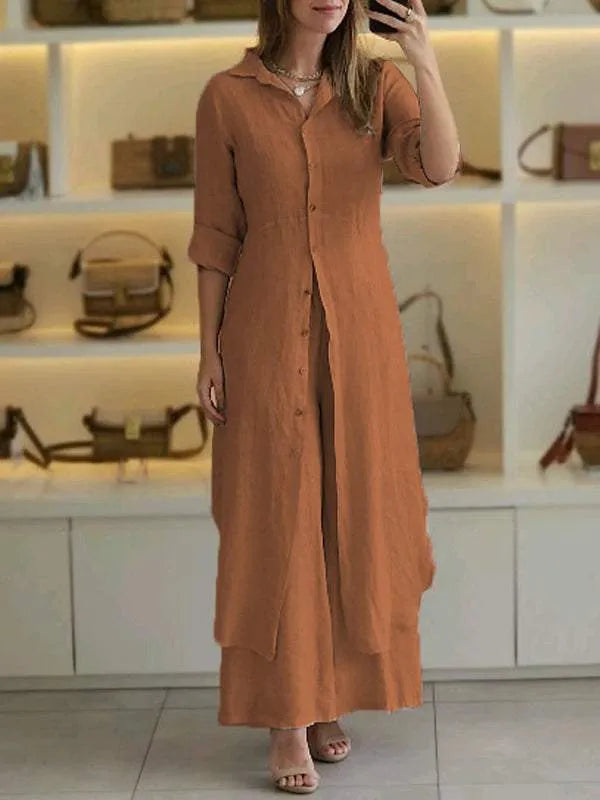 Levoire | Ensemble Élégant Luxe En Deux Pièces Marron