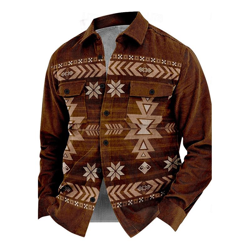 Levoire | Veste Boutonnée Avec Col Pour Hommes Braun