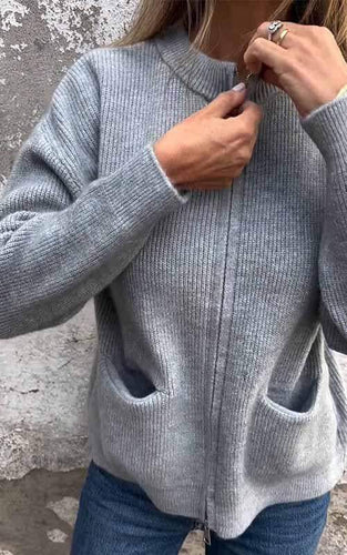 Levoire | Veste En Tricot Douce Avec Fermeture Éclair