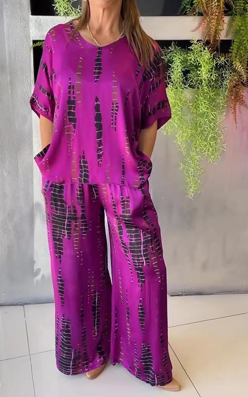 Levoire | Ensemble Satin Élégant Décontracté Lilas