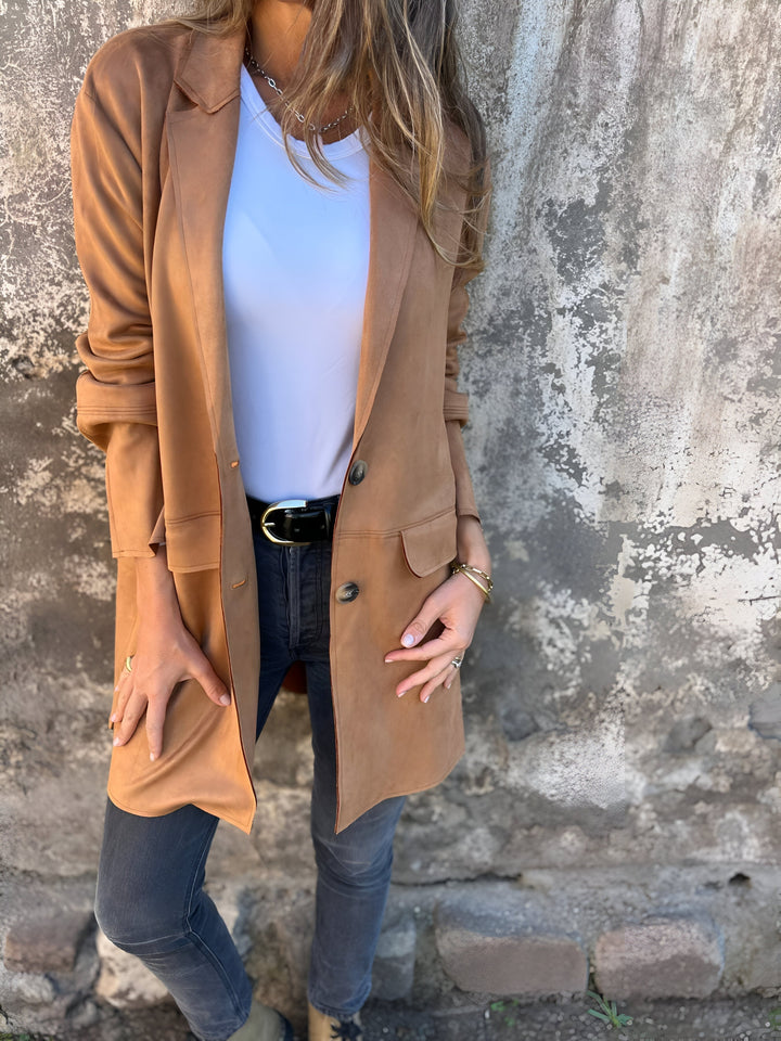 Levoire | Veste Classique Mi-Longue Avec Revers Pour Femmes Braun