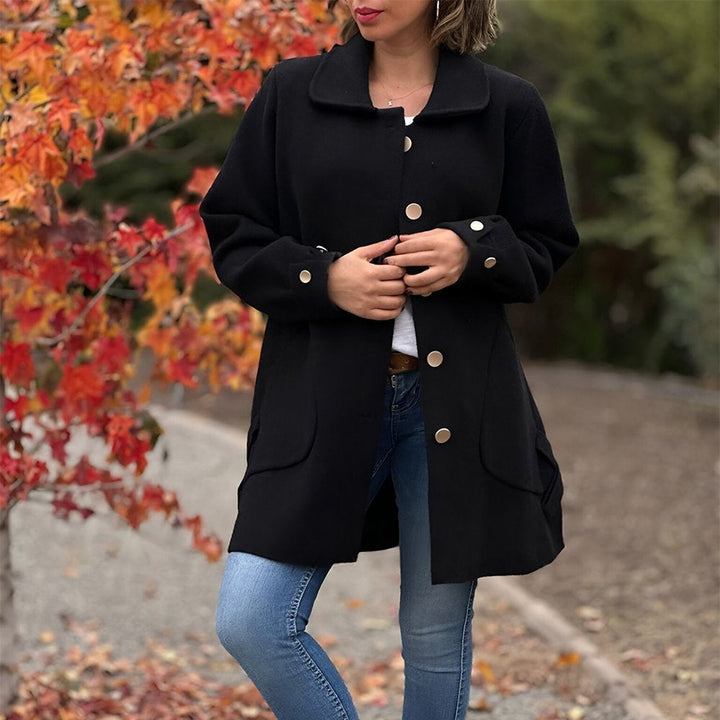 Levoire | Veste Longue À Manches Longues Avec Boutons Et Poches Noir