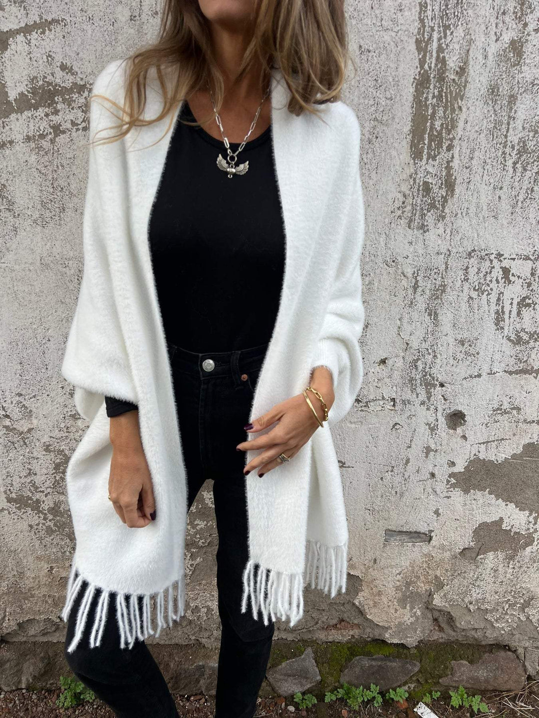 Levoire | Gilet Avec Franges Blanc