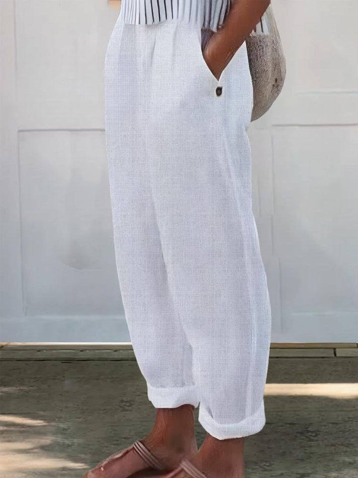 Levoire | Pantalons de loisir imprimés pour femmes Blanc