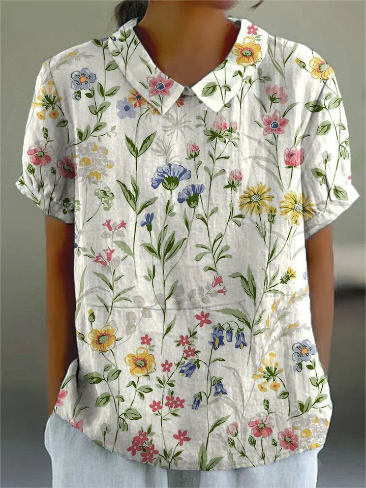 Levoire | Chemise à imprimé floral rétro pour femmes Fleur