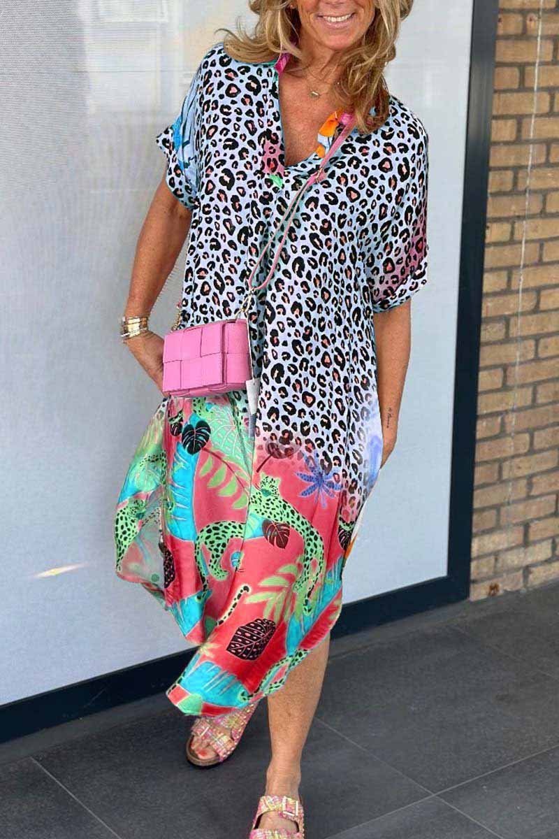 Levoire | Robe De Loisirs Avec Motif Léopard Bleu