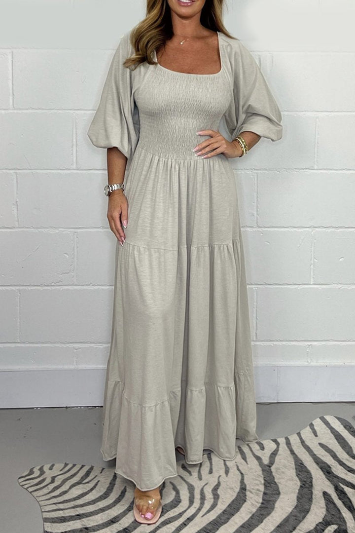 Levoire | Robe Avec Empiècement De Taille Uni Gris