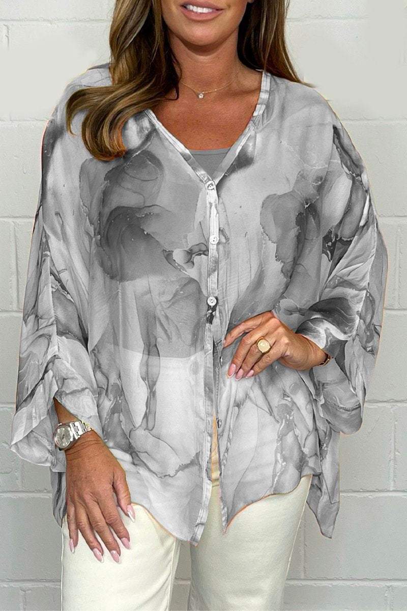Levoire | Blouse Légère Élégante Avec Imprimé Pour Femmes Gris