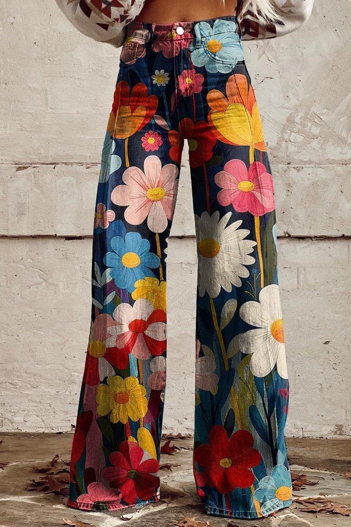 Levoire | Pantalon Boho À Jambes Larges Weinlese
