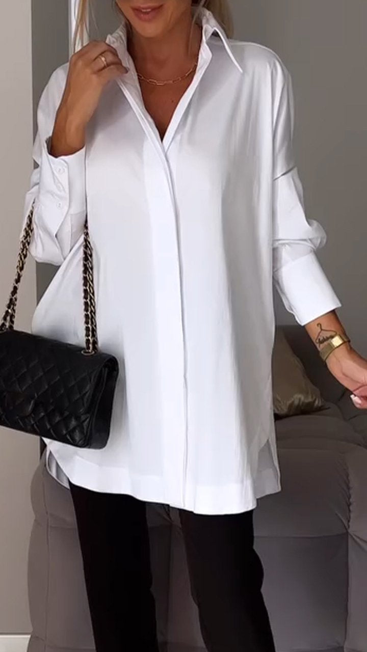 Levoire | Chemise Élégante Avec Ouverture À Revers Blanc
