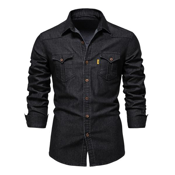 Levoire | Chemise Moderne Avec Poches Poitrine Noir