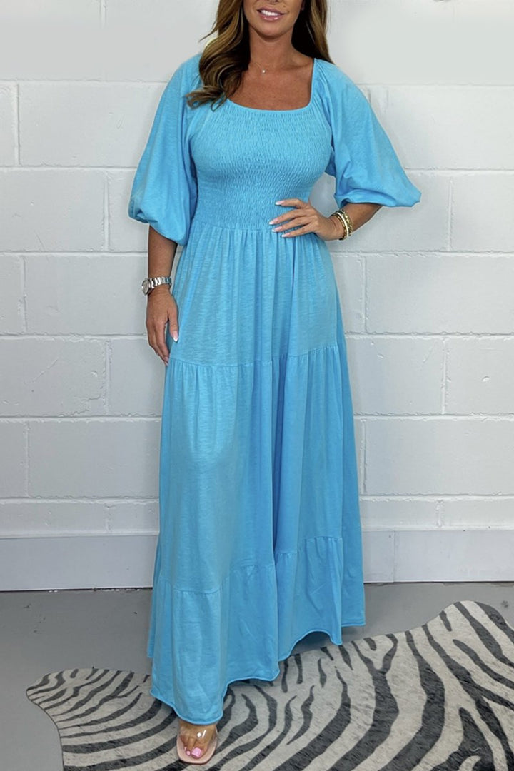 Levoire | Robe Avec Empiècement De Taille Uni Bleu