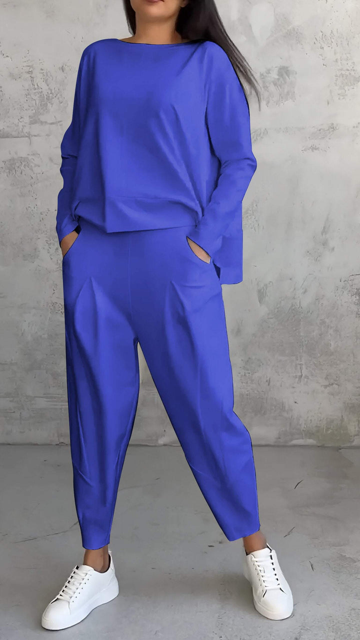 Levoire | Combination Confortable avec Col Réversible Bleu foncé