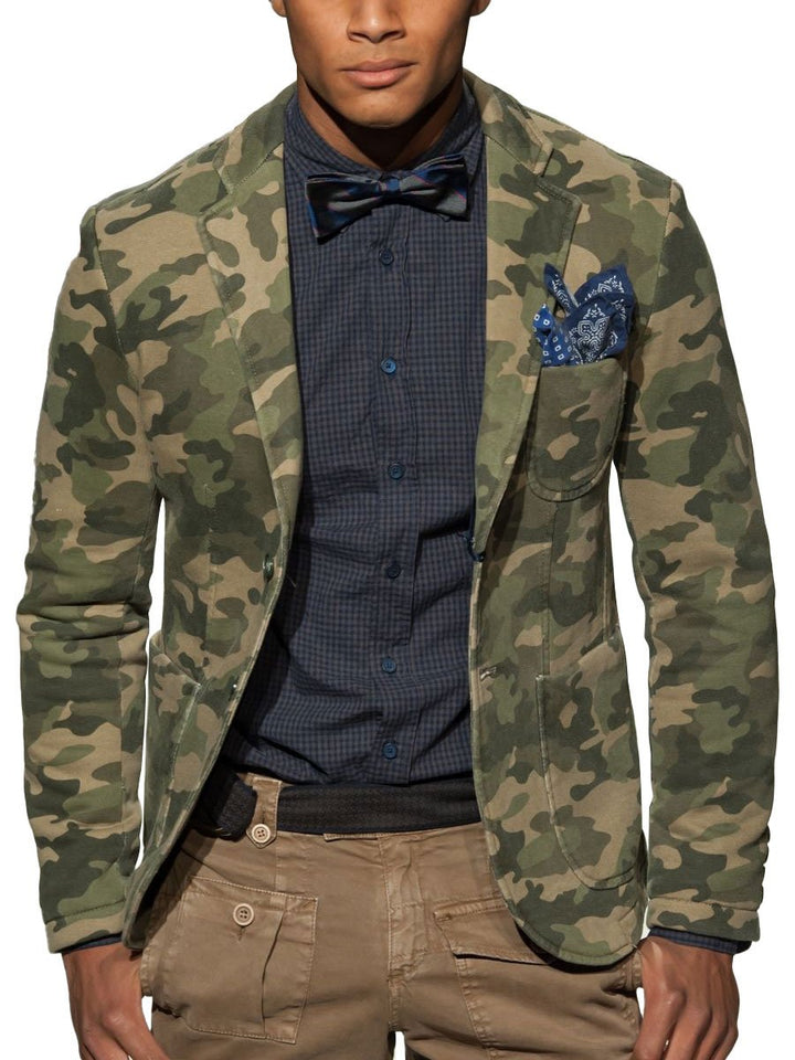 Levoire | Blazer Camo Décontracté à Poches Oliivinvihreä