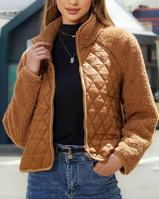 Levoire | Veste En Peluche Douillette Avec Fermeture Éclair Khaki