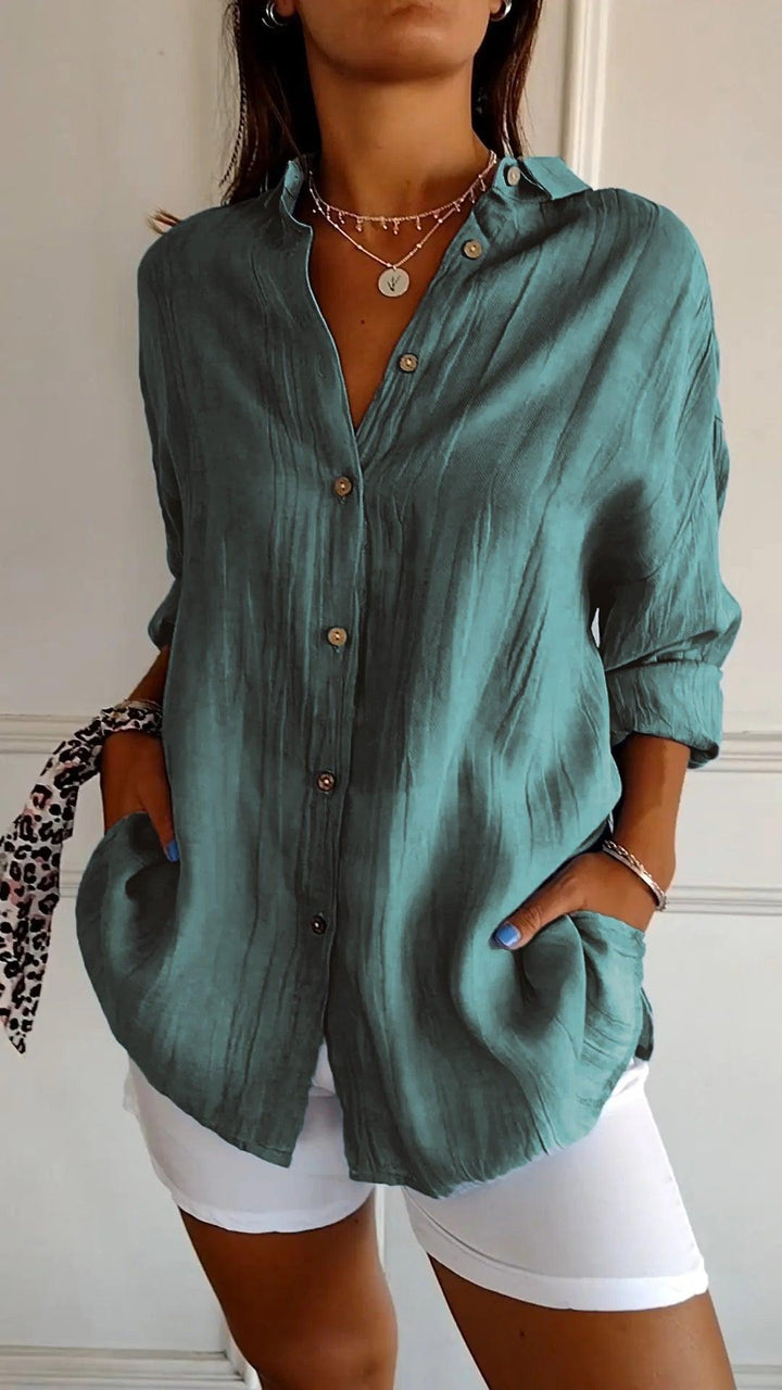 Levoire | Chemise À Manches Longues Avec Détails Plissés Lac vert