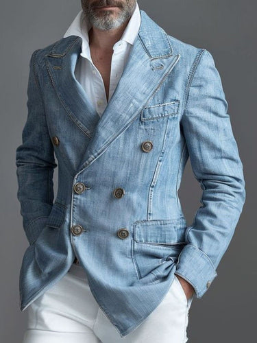 Levoire | Blazer en Denim à Double Boutonnage
