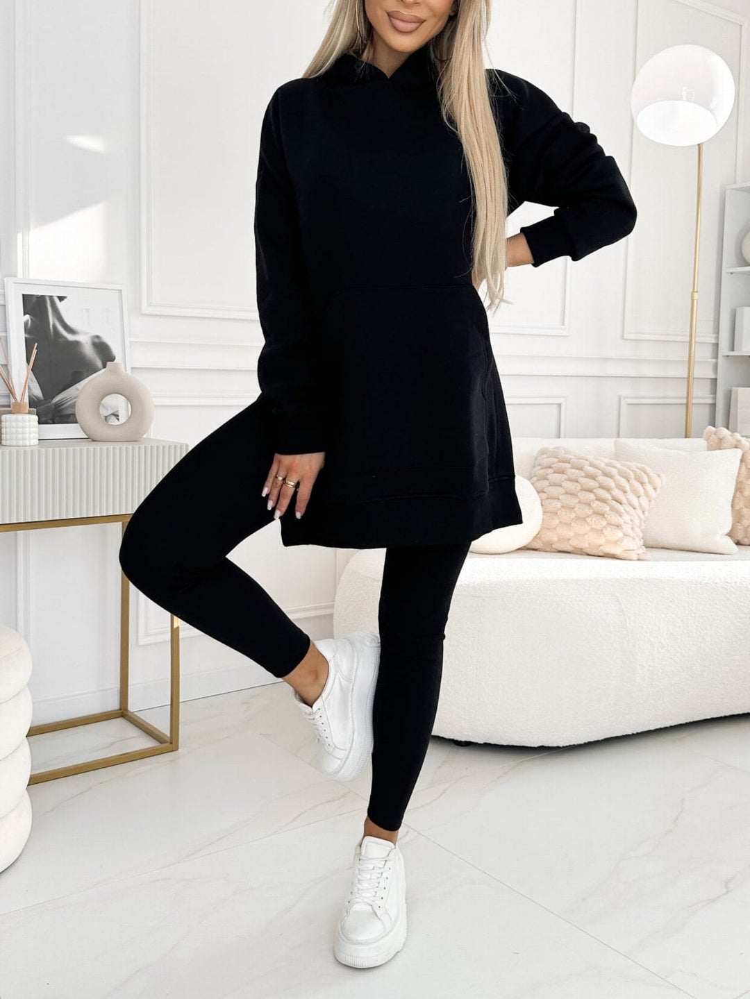 Levoire | Ensemble Élégant De Sweat À Capuche Et Leggings Noir