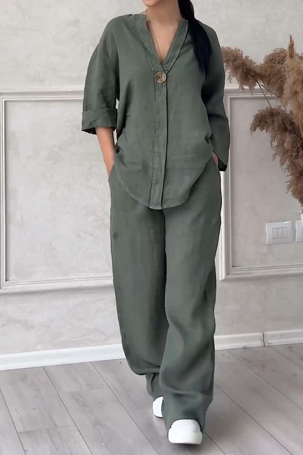 Levoire | Haut Chic Et Pantalon Avec Manches Longues Vert