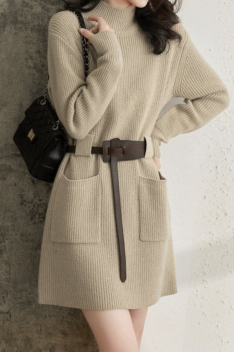 Levoire | Robe en tricot à ceinture haute Ivoire