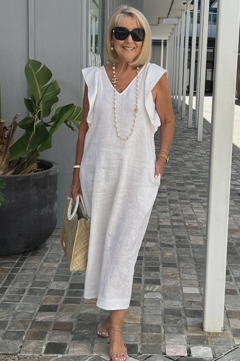 Levoire | Élégante & Confortable Robe Blanc