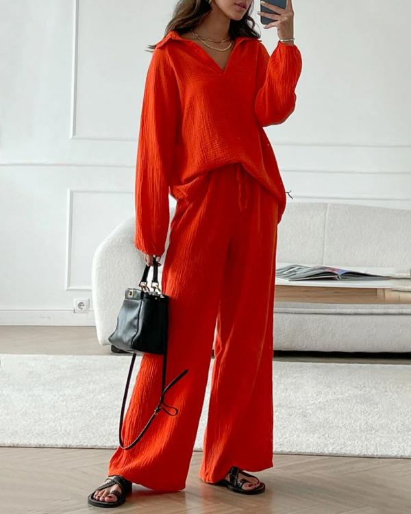 Levoire | Ensemble Rentoa, Avec Une Chemise Ample Et Un Pantalon Bootcut