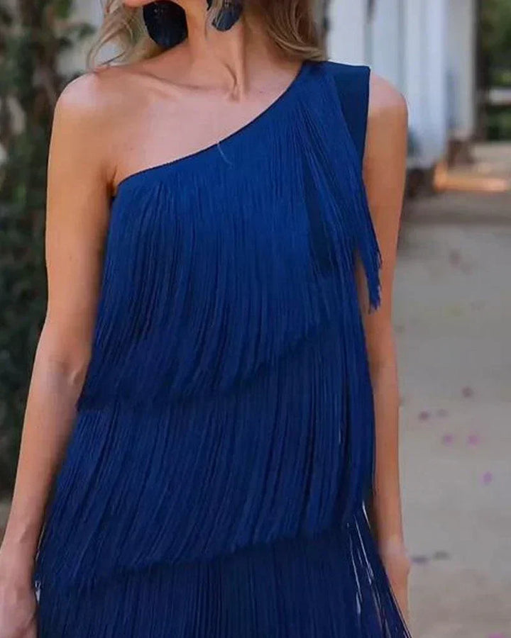 Levoire | Robe Élégante Avec Des Franges Ludiques