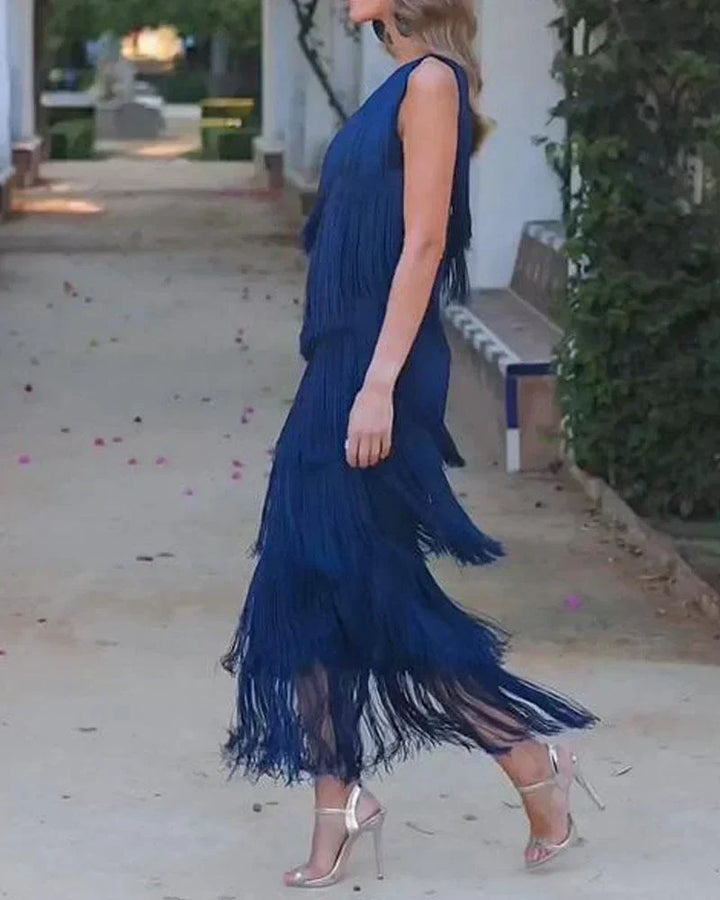 Levoire | Robe Élégante Avec Des Franges Ludiques
