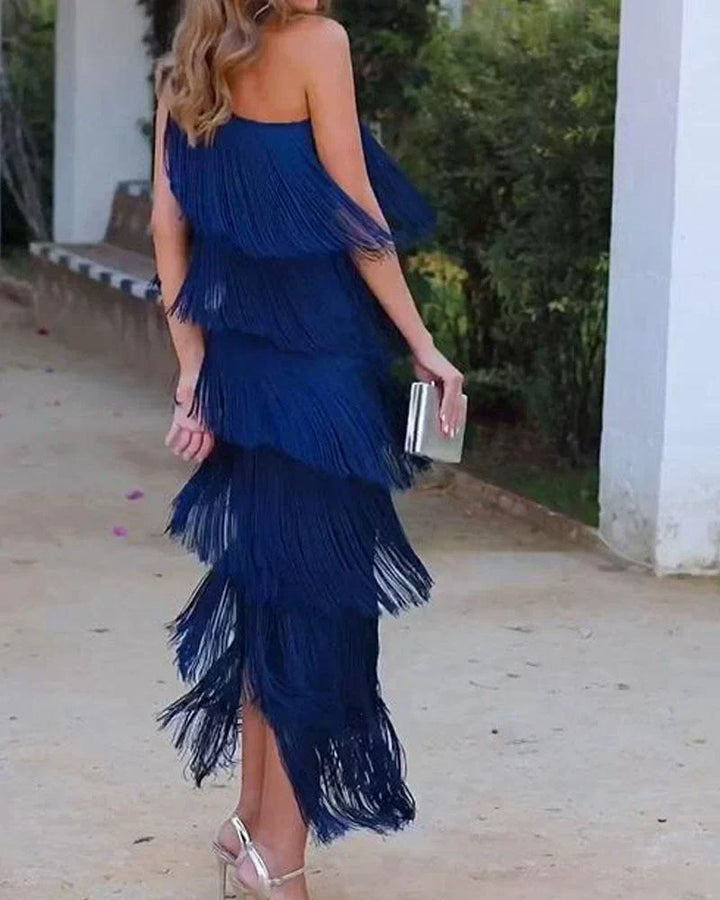 Levoire | Robe Élégante Avec Des Franges Ludiques