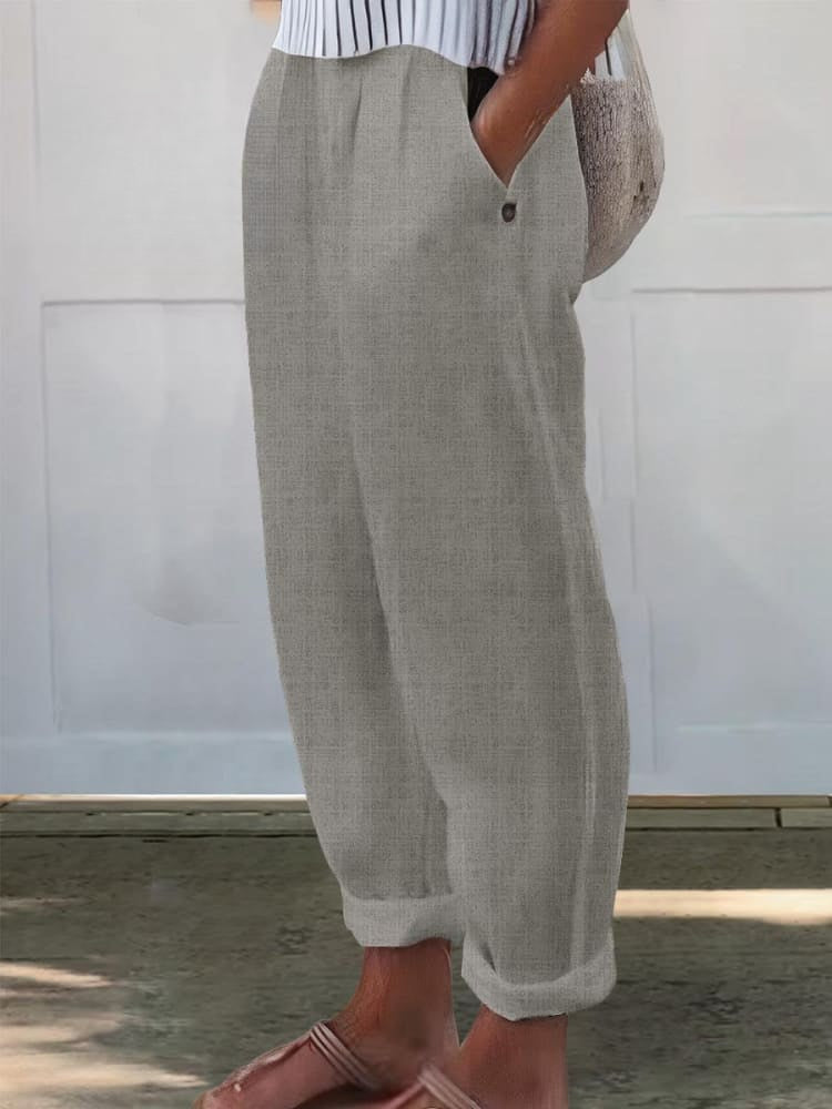 Levoire | Pantalons de loisir imprimés pour femmes Braun