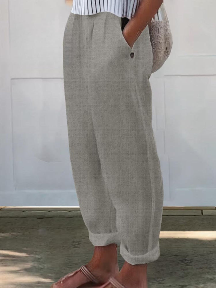 Levoire | Pantalons de loisir imprimés pour femmes Braun