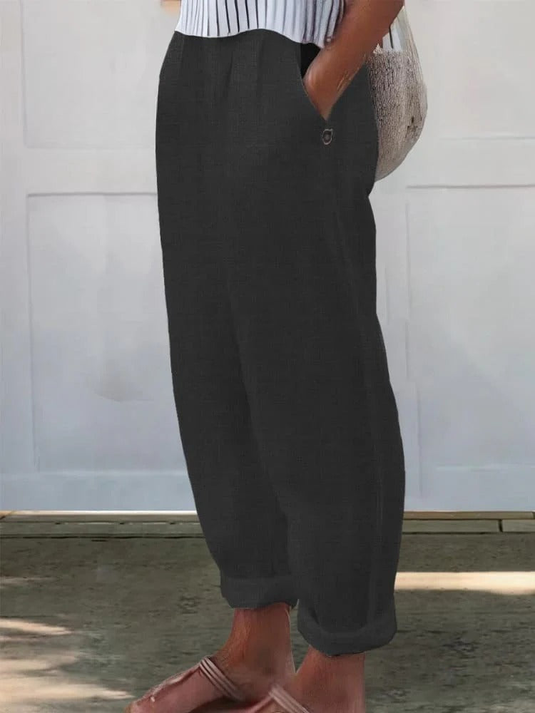 Levoire | Pantalons de loisir imprimés pour femmes Noir