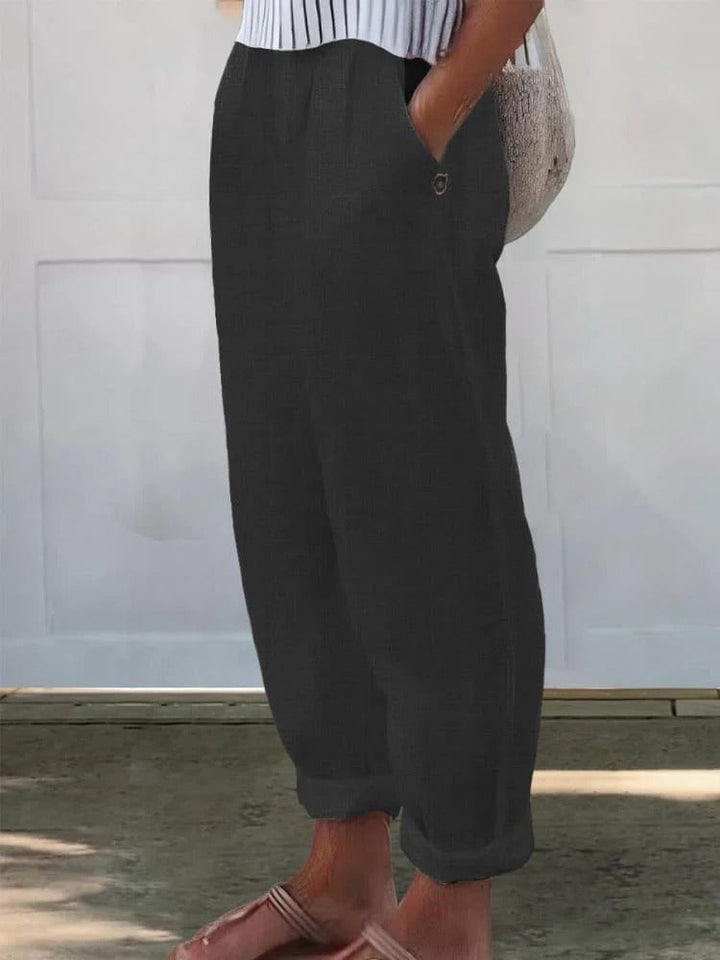 Levoire | Pantalons de loisir imprimés pour femmes Noir