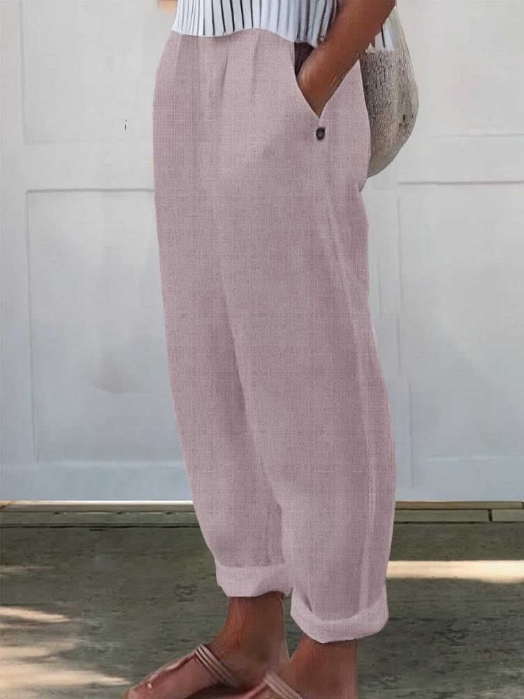 Levoire | Pantalons de loisir imprimés pour femmes Gris Rose pâle