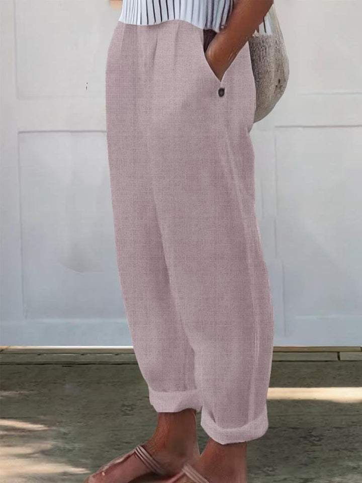 Levoire | Pantalons de loisir imprimés pour femmes Gris Rose pâle