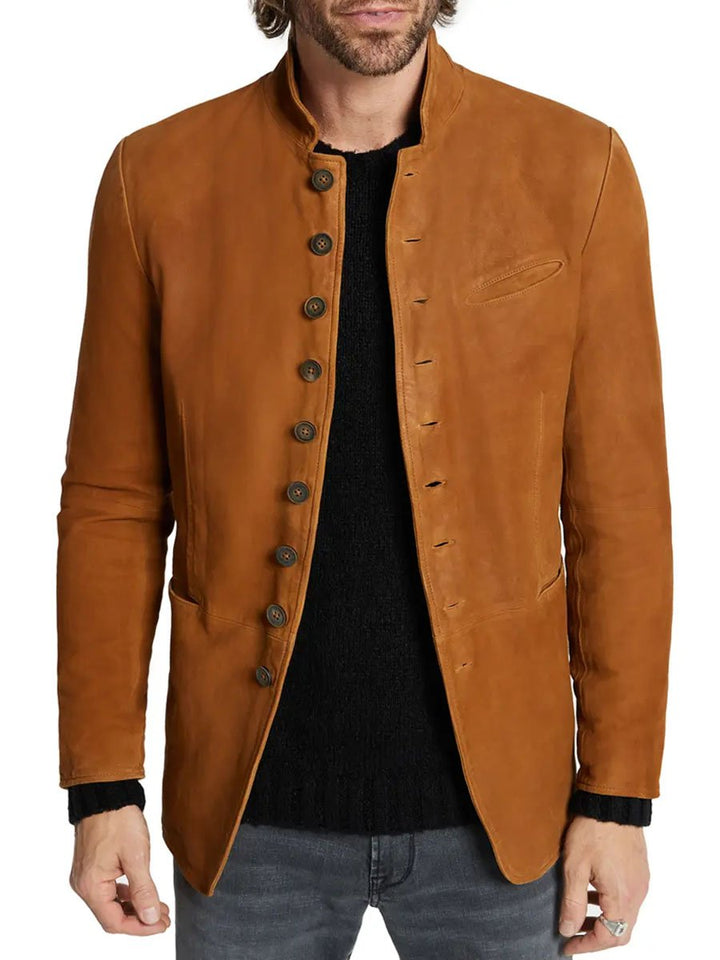 Levoire | Blazer Retro à Col Montant et Poche Loisirs Élégant