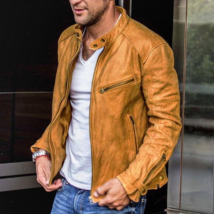 Levoire | Modern Long Sleeve Jacket With Zipper Closure And Pockets Lumière brune