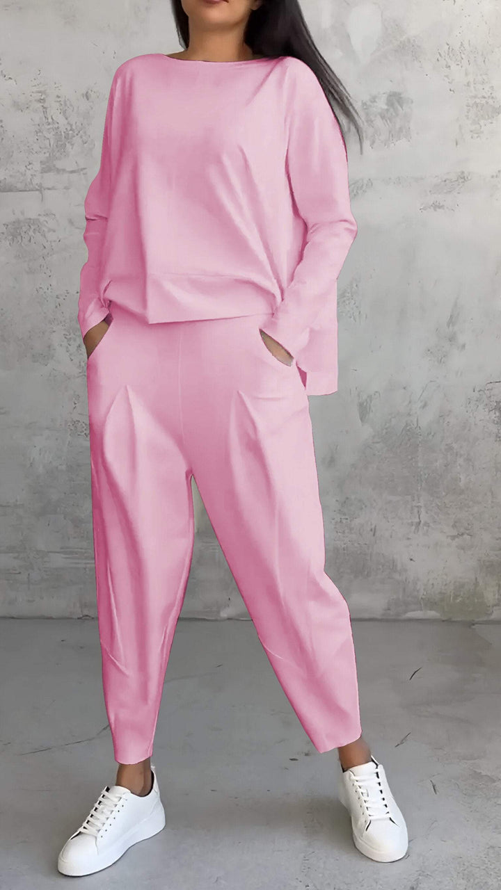 Levoire | Col Rond Et Manches Longues Et Pantalon Rosa