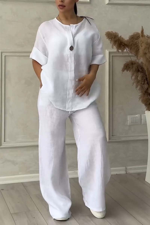 Levoire | Haut À Manches Longues Et Ensemble De Pantalons Pour Femmes Blanc