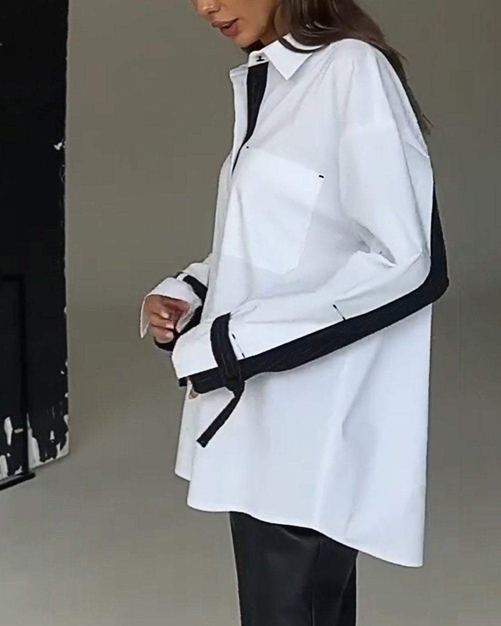 Levoire | Petit Motif À Carreaux Chemise Avec Poche Arrière Et Col
