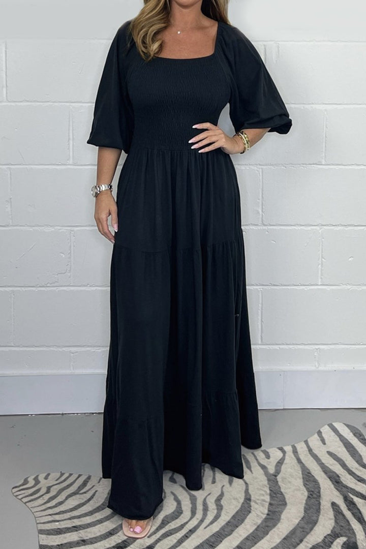 Levoire | Robe Avec Empiècement De Taille Uni Noir