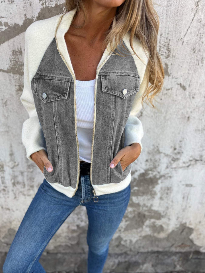 Levoire | Veste Streetwear Chic Contrastée Gris